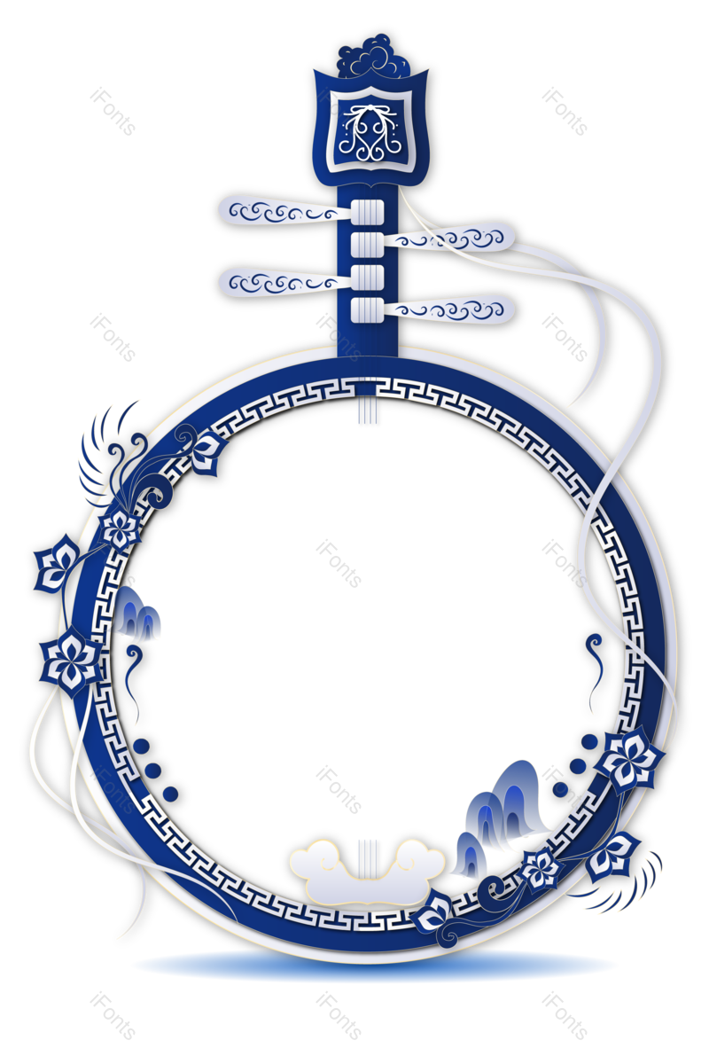 蓝色图片,瓷器元素,PNG,免抠素材